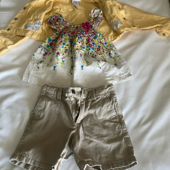 Little Lass Yellow and White Kids Matching Set - Picture 1 of 5